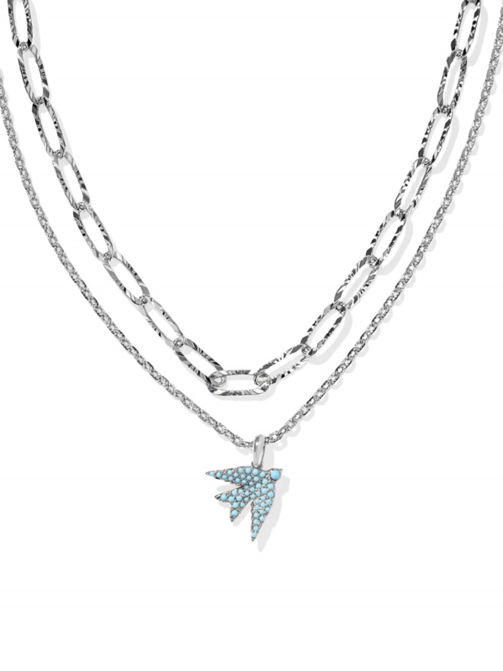 Kendra Scott Melody Bird Silver Multi Strand Necklace NWOT